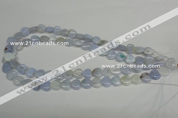 CBC34 15.5 inches 12*12mm heart blue chalcedony beads wholesale