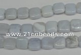 CBC36 15.5 inches 8*8mm square blue chalcedony beads wholesale