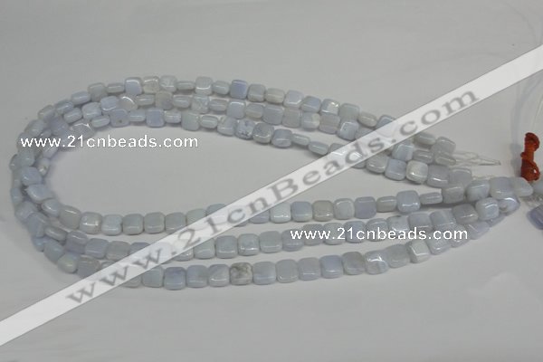 CBC36 15.5 inches 8*8mm square blue chalcedony beads wholesale