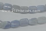 CBC38 15.5 inches 8*10mm rectangle blue chalcedony beads wholesale