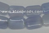 CBC40 15.5 inches 13*18mm rectangle blue chalcedony beads wholesale