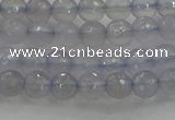 CBC435 15.5 inches 6mm faceted round purple chalcedony beads