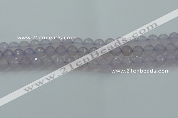 CBC437 15.5 inches 10mm faceted round purple chalcedony beads