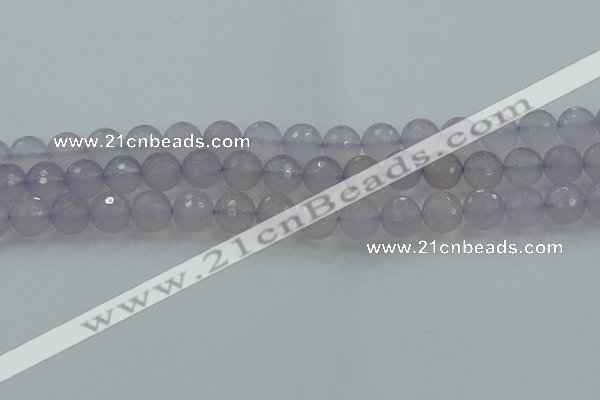 CBC438 15.5 inches 12mm faceted round purple chalcedony beads