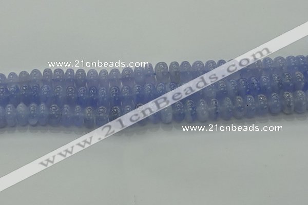 CBC443 15.5 inches 7*12mm rondelle blue chalcedony beads