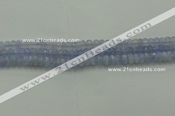 CBC446 15.5 inches 5*8mm faceted rondelle blue chalcedony beads