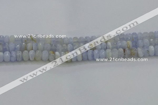 CBC465 15.5 inches 5*8mm faceted rondelle blue chalcedony beads