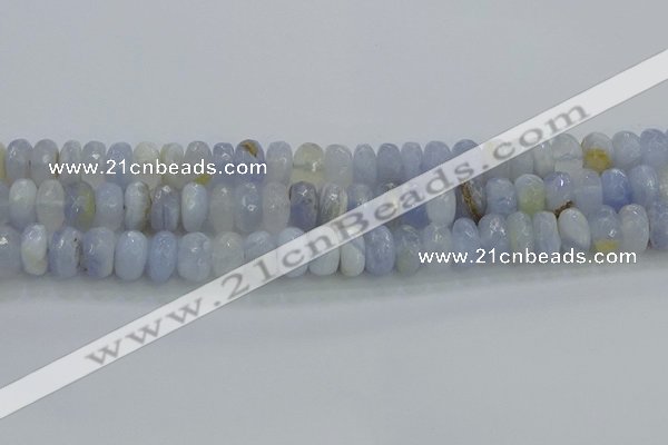 CBC466 15.5 inches 6*10mm faceted rondelle blue chalcedony beads