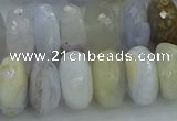 CBC468 15.5 inches 8*14mm faceted rondelle blue chalcedony beads