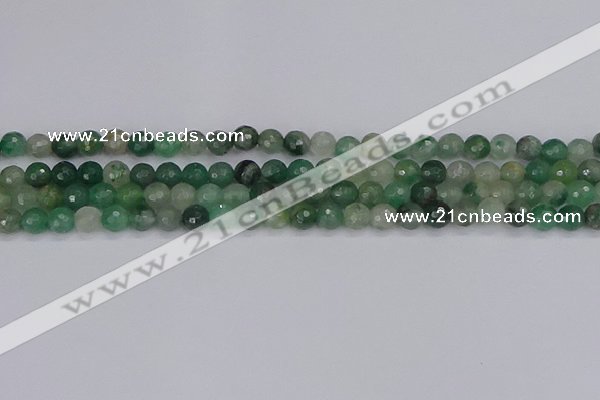 CBC700 15.5 inches 4mm faceted round African green chalcedony beads