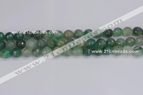 CBC702 15.5 inches 8mm faceted round African green chalcedony beads