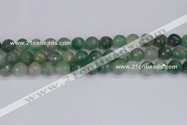 CBC703 15.5 inches 10mm faceted round African green chalcedony beads