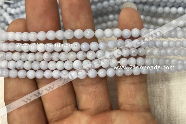 CBC710 15.5 inches 4mm round blue chalcedony beads wholesale