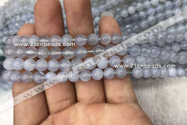 CBC711 15.5 inches 6mm round blue chalcedony beads wholesale