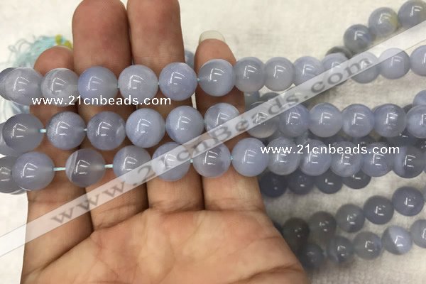 CBC713 15.5 inches 10mm round blue chalcedony beads wholesale