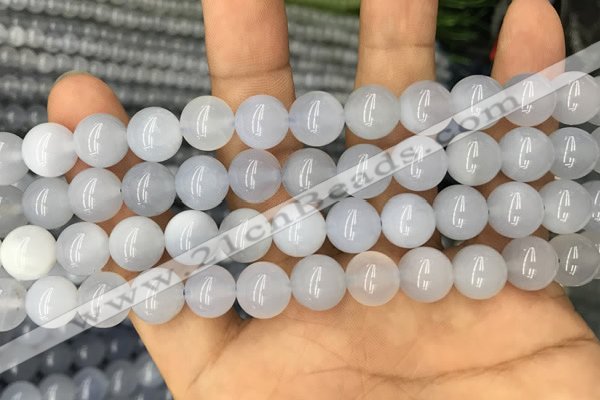 CBC733 15.5 inches 10mm round blue chalcedony beads wholesale