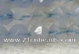 CBC740 15.5 inches 6mm faceted nuggets blue chalcedony beads