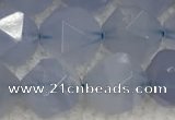 CBC742 15.5 inches 10mm faceted nuggets blue chalcedony beads