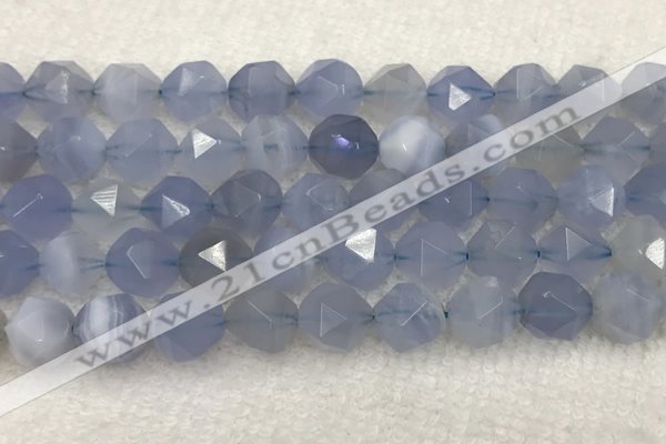 CBC744 15.5 inches 14mm faceted nuggets blue chalcedony beads