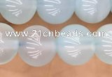 CBC810 15.5 inches 8mm round blue chalcedony gemstone beads