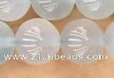 CBC812 15.5 inches 10mm round blue chalcedony gemstone beads