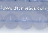 CBC817 15.5 inches 8mm round blue chalcedony gemstone beads