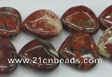 CBD01 15.5 inches 20*20mm heart brecciated jasper gemstone beads