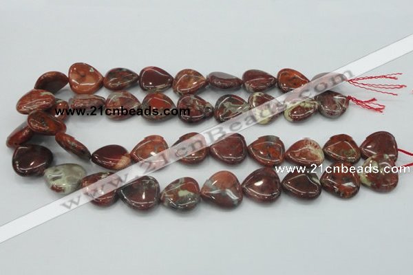 CBD01 15.5 inches 20*20mm heart brecciated jasper gemstone beads