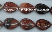 CBD02 15.5 inches 13*18mm flat teardrop brecciated jasper gemstone beads