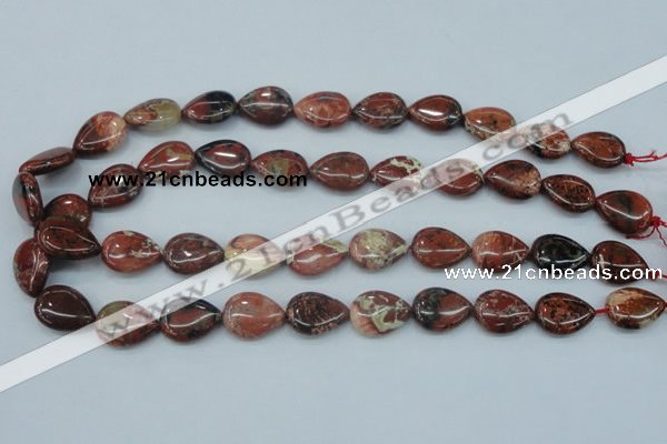 CBD02 15.5 inches 13*18mm flat teardrop brecciated jasper gemstone beads