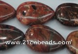 CBD03 15.5 inches 22*30mm flat teardrop brecciated jasper gemstone beads