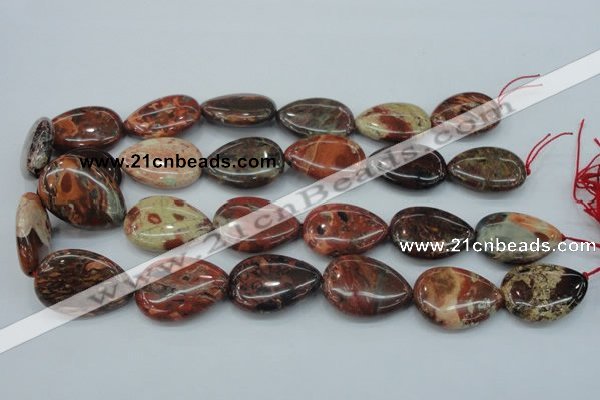 CBD03 15.5 inches 22*30mm flat teardrop brecciated jasper gemstone beads