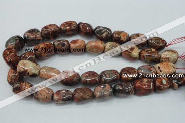 CBD14 15.5 inches 14*22mm nugget brecciated jasper gemstone beads