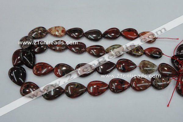 CBD34 15.5 inches 18*25mm flat teardrop brecciated jasper gemstone beads