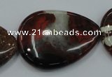 CBD35 15.5 inches 30*40mm flat teardrop brecciated jasper gemstone beads