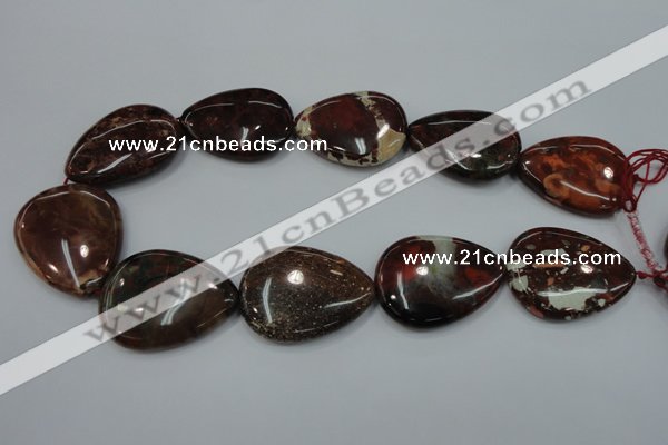 CBD35 15.5 inches 30*40mm flat teardrop brecciated jasper gemstone beads