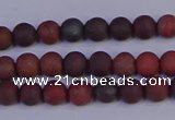 CBD360 15.5 inches 4mm round matte poppy jasper beads wholesale