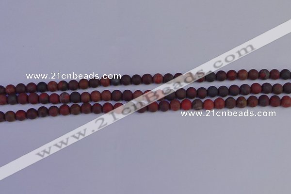 CBD360 15.5 inches 4mm round matte poppy jasper beads wholesale