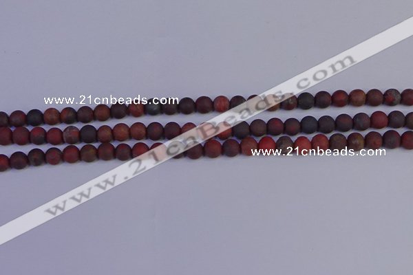 CBD361 15.5 inches 6mm round matte poppy jasper beads wholesale