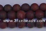 CBD362 15.5 inches 8mm round matte poppy jasper beads wholesale