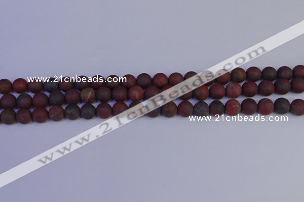 CBD362 15.5 inches 8mm round matte poppy jasper beads wholesale