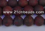 CBD363 15.5 inches 10mm round matte poppy jasper beads wholesale