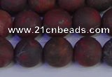 CBD364 15.5 inches 12mm round matte poppy jasper beads wholesale