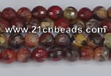 CBD368 15.5 inches 4mm faceted round brecciated jasper beads