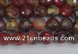 CBD369 15.5 inches 6mm faceted round brecciated jasper beads