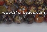 CBD370 15.5 inches 8mm faceted round brecciated jasper beads