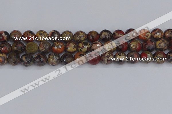 CBD372 15.5 inches 12mm faceted round brecciated jasper beads