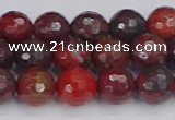 CBD377 15.5 inches 8mm faceted round poppy jasper beads