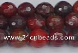 CBD378 15.5 inches 10mm faceted round poppy jasper beads