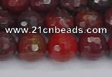 CBD379 15.5 inches 12mm faceted round poppy jasper beads